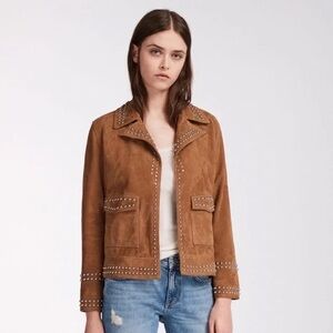 All Saints Brown Suede Evans Jacket